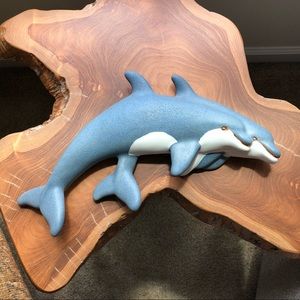 Vintage C. Starr ceramic dolphin wall art